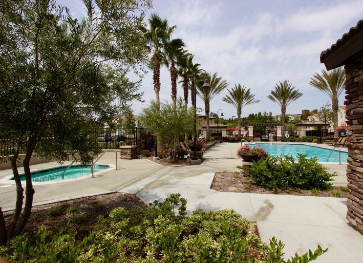 Take a dip in the refreshing community spa at Aldea in Temecula