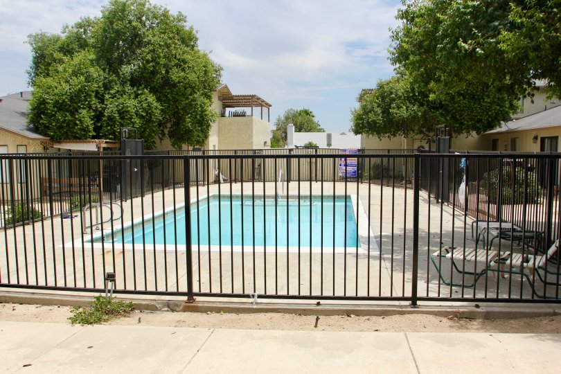 Security fence for the Swimming pool at Lake West, lake elsinore, California