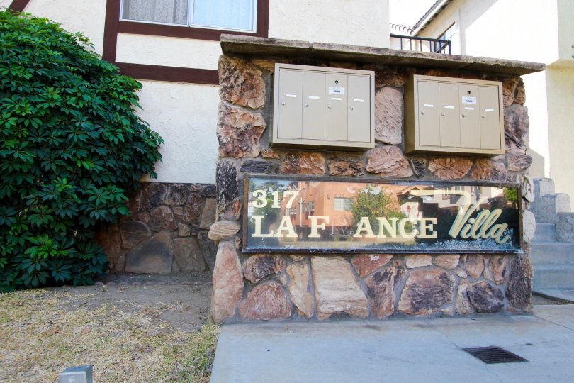The sign announcing La France Villa in Alhambra California