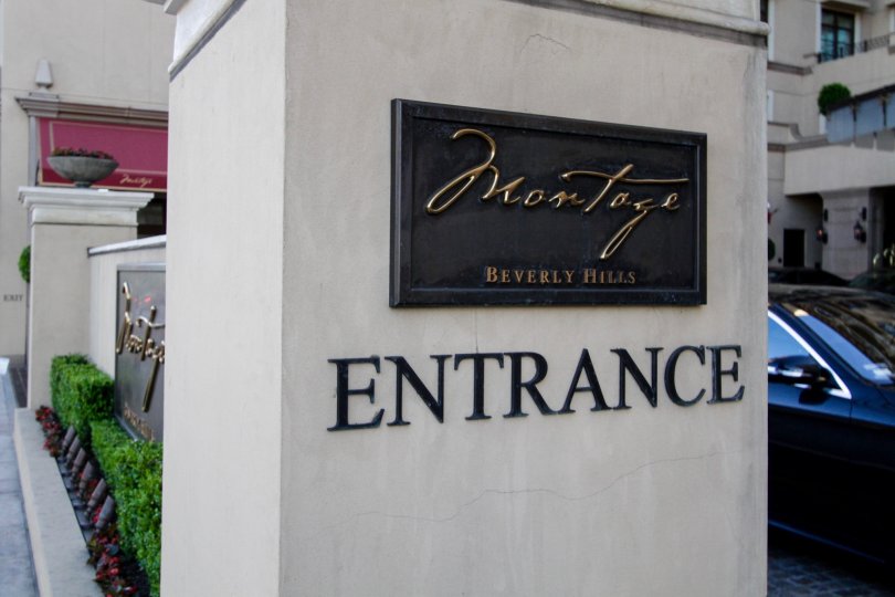 The entrance sign for Montage Residences in Beverly Hills