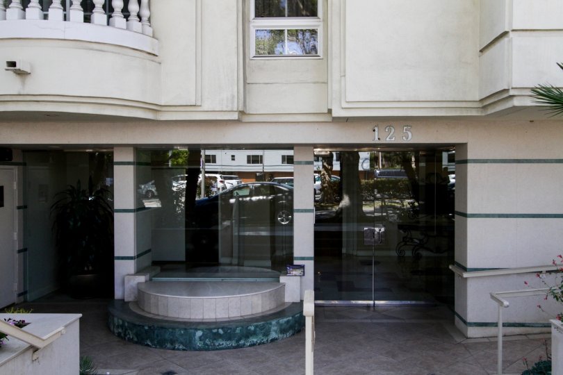 The sleek entryway of The Rexford in Beverly Hills