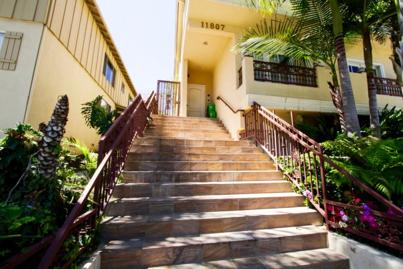 Stairs lead to the front door of Dorothy Townhomes