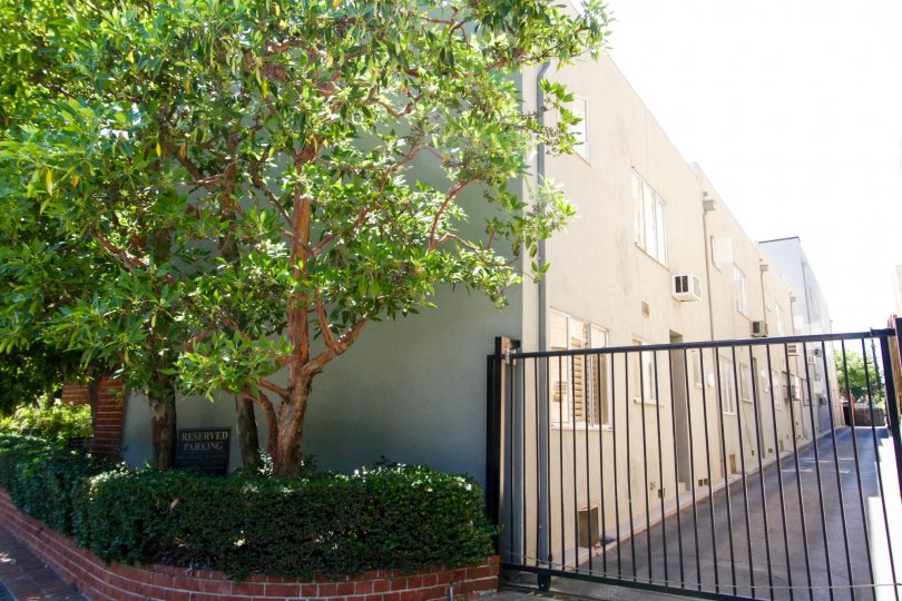Gated entrance to the Sunset Colony condos