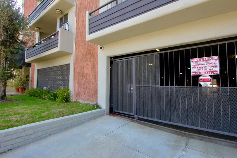 Parking garage below a condo in Brentview community of Brentwood California