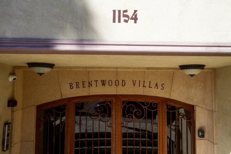 Marquee above the entry to Brentwood Villas