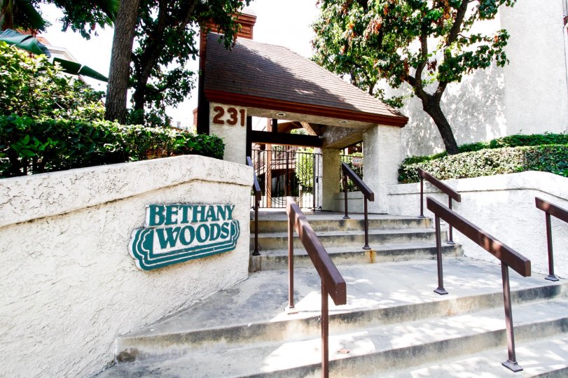 The name of Bethany Woods North written at the entrance