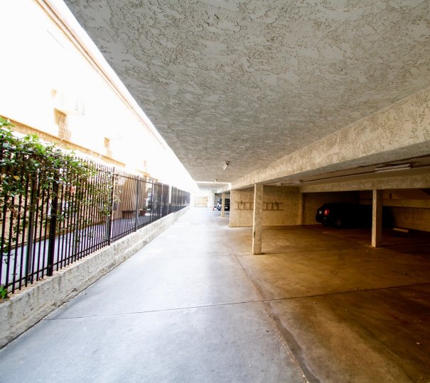 The parking area for residents of Jordan Condos