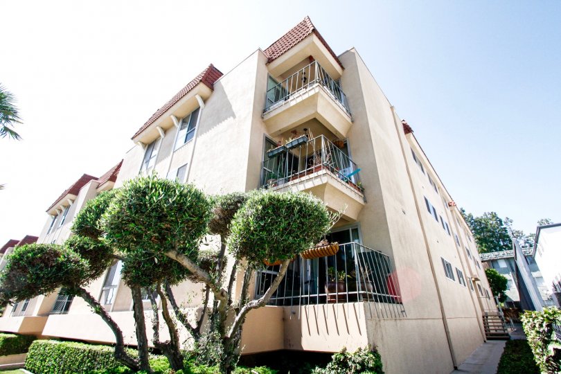 The balconies at The Diplomat in Culver City