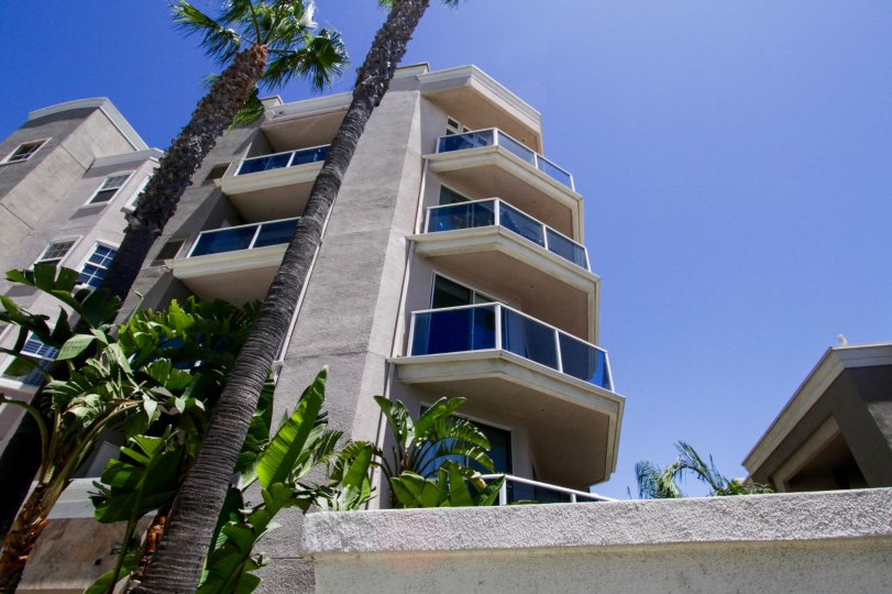 Balconies extend over the corner of the 1500 Ocean building
