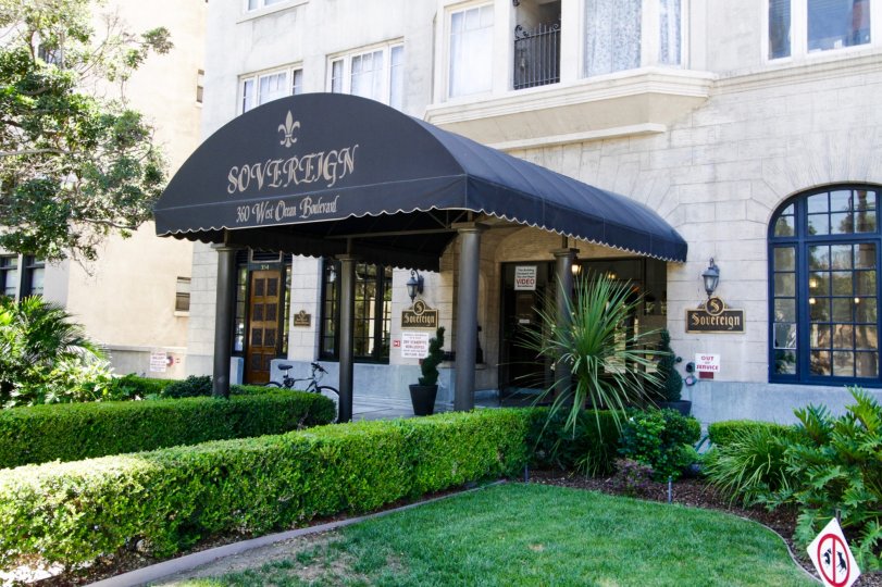 Marquee at the entrance to The Sovereign
