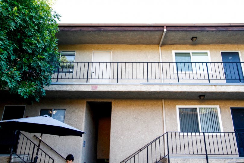 The balcony at Casa de Verdugo in Glendale California