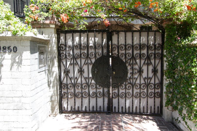 The El Cabrillo entrance is gated with double doors