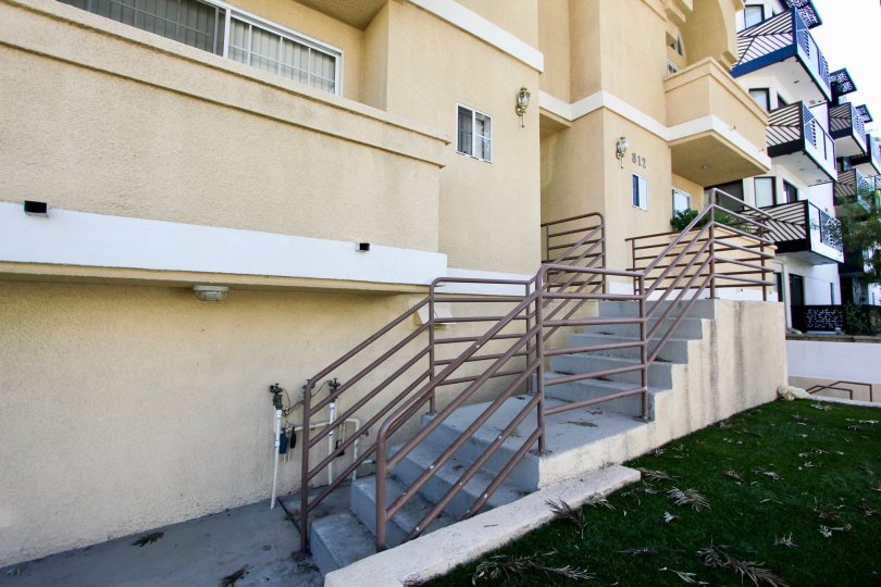 The stairs leading up to the entrance of Hudson Homes