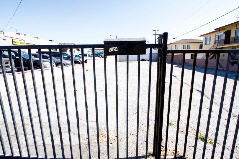 The gate into Kelso Townhomes in Inglewood