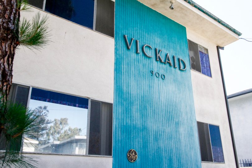 The Vickaid name on the building
