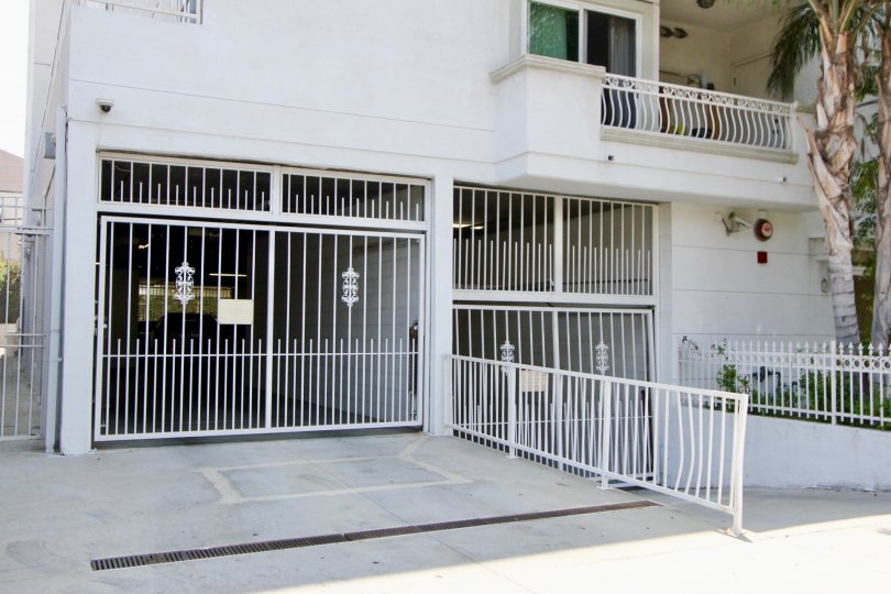 Partial view of Manhattan Villa and gates in Koreatown, CA