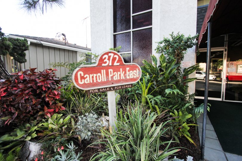 The sign into Carroll Park East