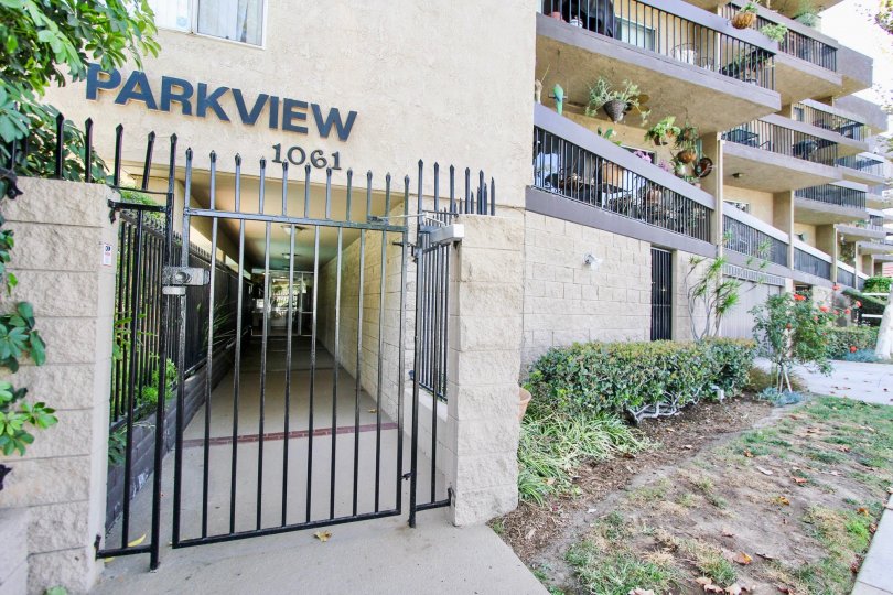 The gate into Parkview