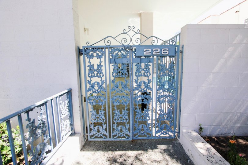 The gate at the View Carre in Long Beach, California
