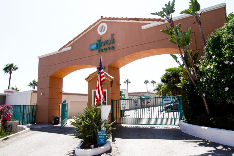 The entrance into the Tivoli Cove property in CA California