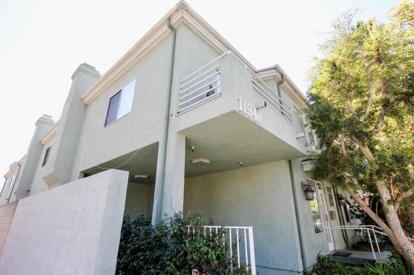 The balcony seen at 11946 Avon Way in Mar Vista, California