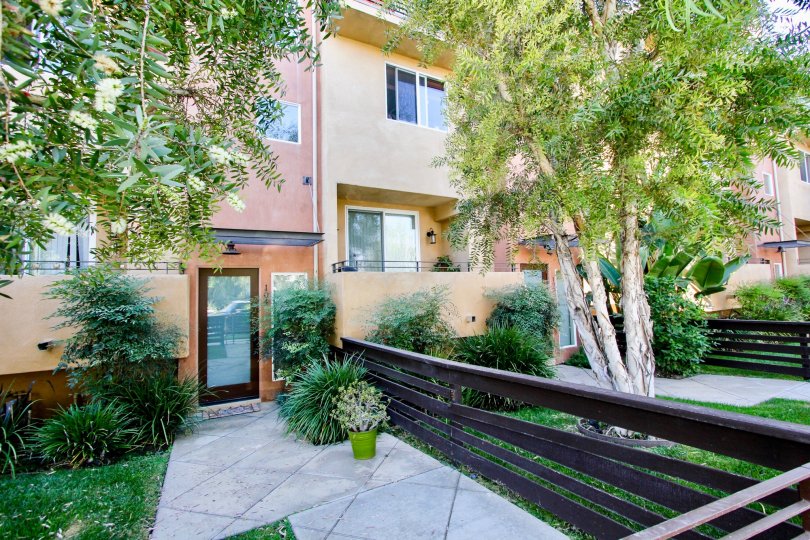 The sidewalk up to Moore Street Townhomes