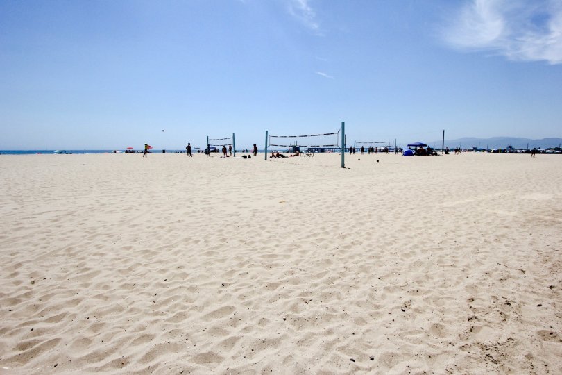 The scenic, white sand beaches of Eastwind in Marina Del Rey, California.