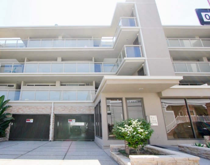 The sunny balconies and gated garages at 2 Ketch in Marina Del Rey.