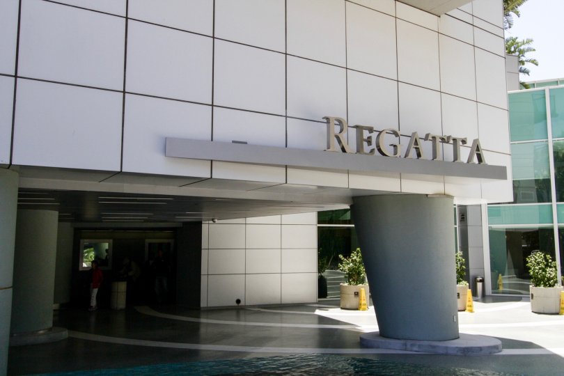 The entryway seen upon arriving at Regatta Seaside