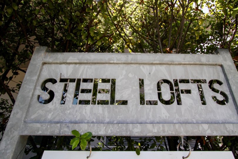 The sign leading into Steel Lofts in Marina Del Rey