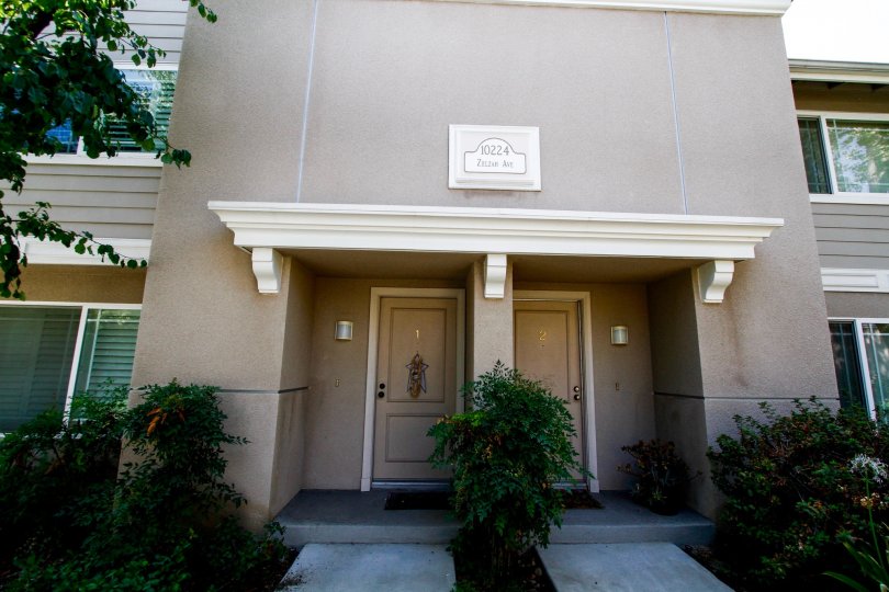 The entrance into units at Devonshire Village in Northridge CA
