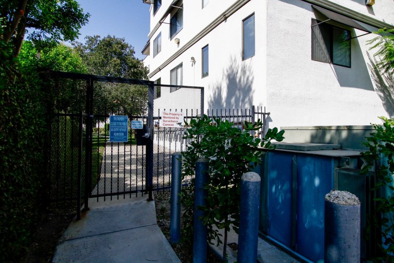 The gated entrance into Regents Court