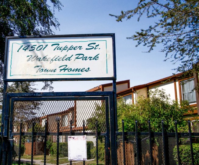 The welcoming sign into Wakefield Park