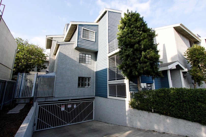 The gate into the parking area of 1245 Cordova St