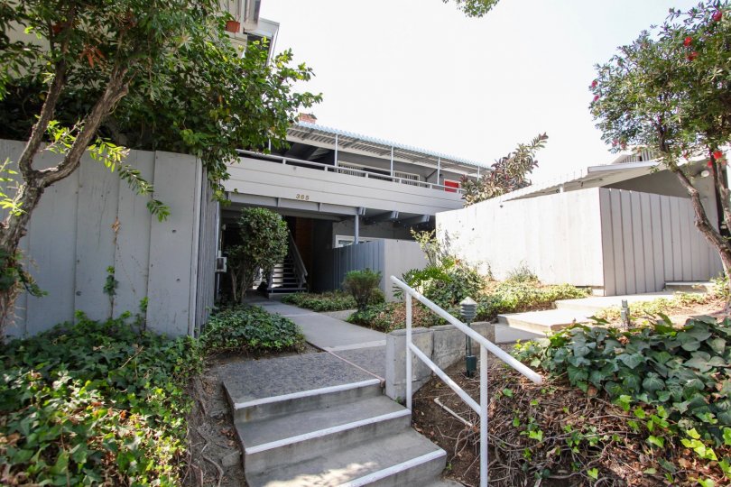 The stairs leading up to 356 Cliff Dr in Pasadena, California