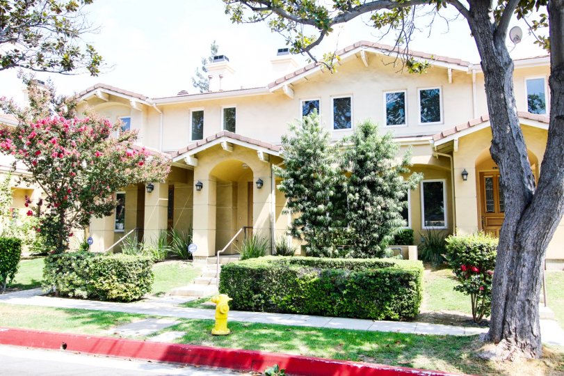The sidewalk in front of North Craig Townhomes in Pasadena, California