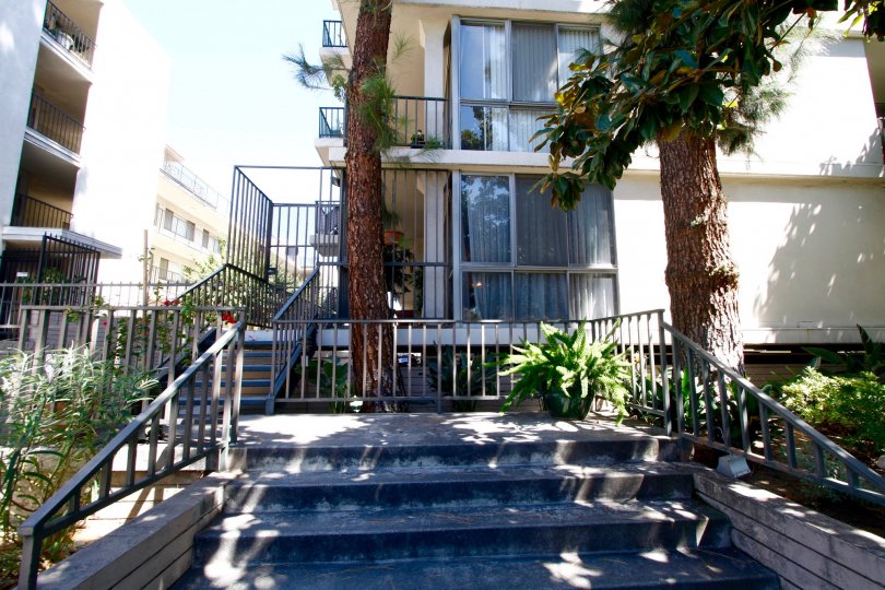 The stairs leading up to the Regency Del Mar in  Pasadena, California