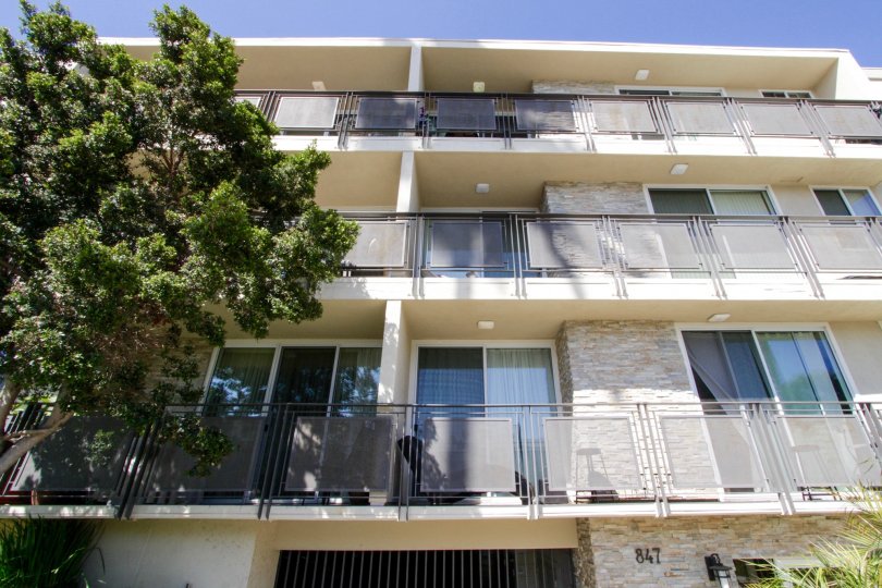 The balconies at Lark Villas in Santa Monica
