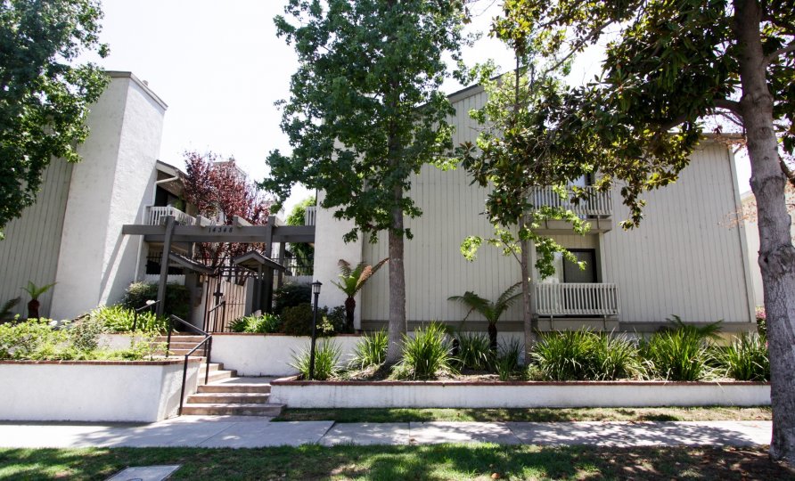 The stairs leading up to 14348 Riverside Dr