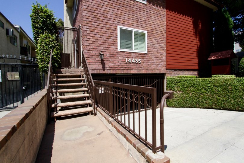 The walkway up to 14435 Benefit St