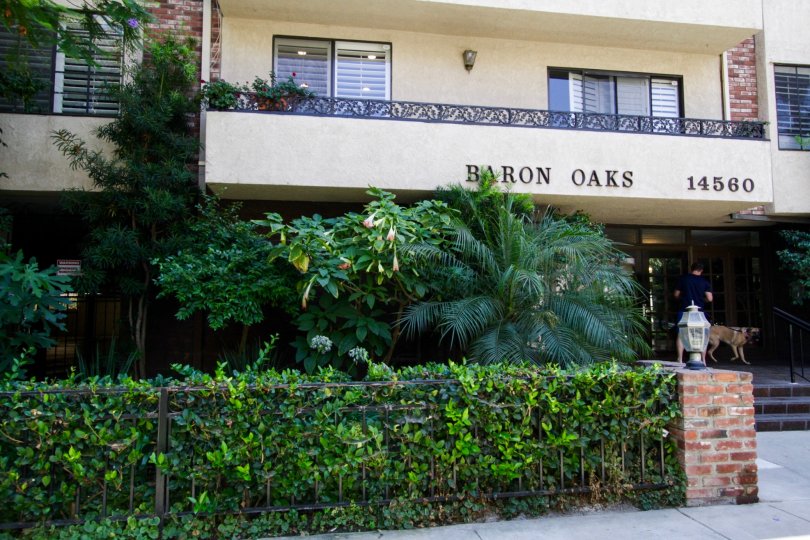 The Baron Oaks name written on the building