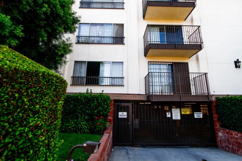 The parking for residents of Parkside Condominiums