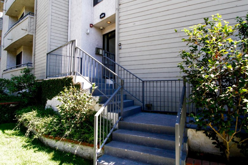The stairs leading up to Valley View Plaza