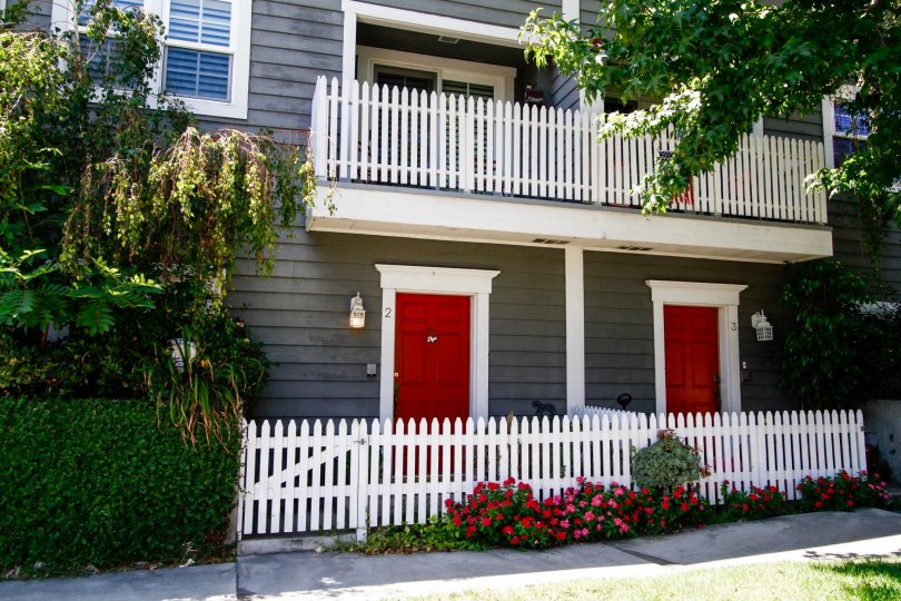 The landscaping around Woodbridge Court