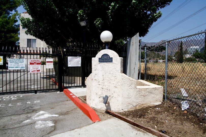 The entrance into Crescent Park in Sylmar California