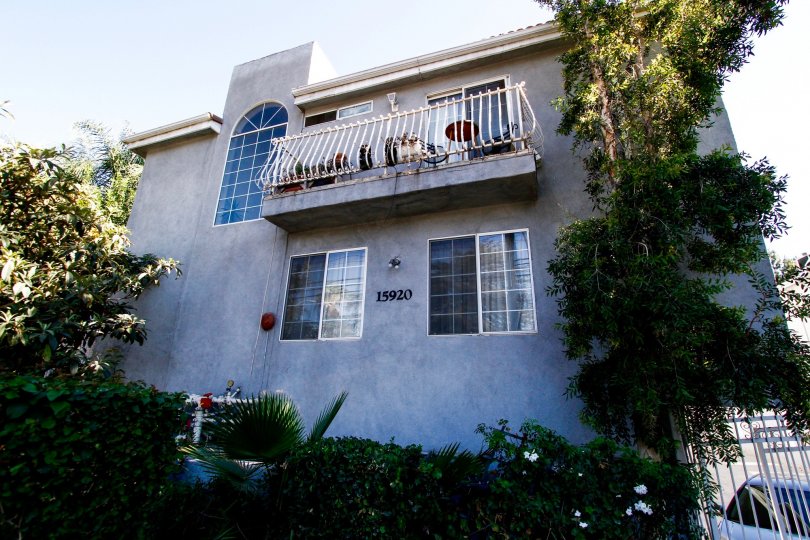 The balcony seen at 15920 Sherman Way