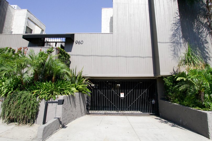 The gate for parking at 960 San Vicente