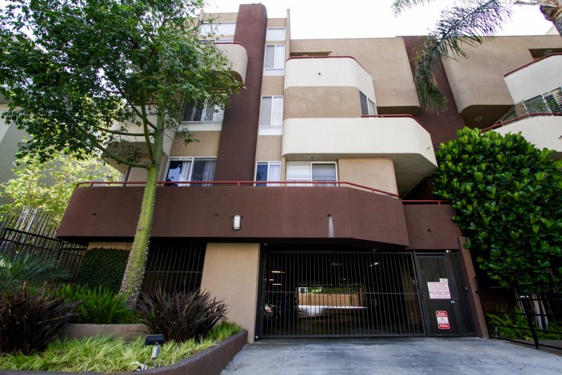 The parking entrance for Fourteen Twenty Five in West Hollywood