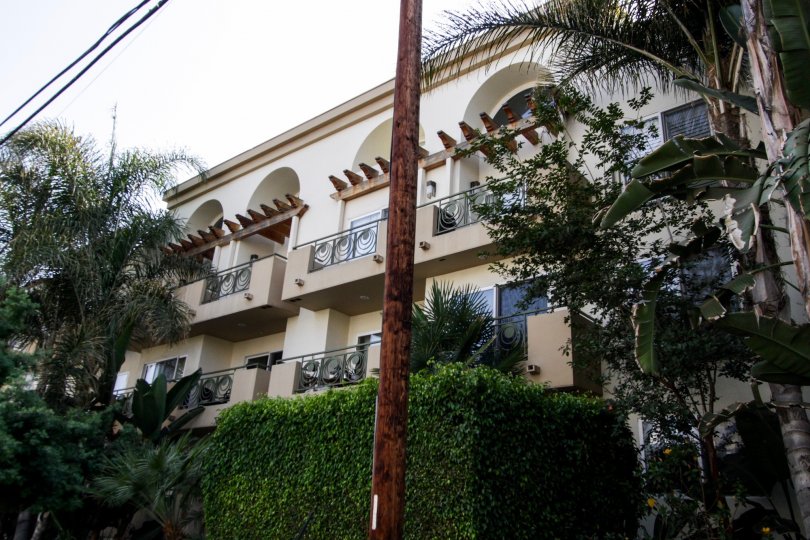 The balconies at the Fuller Condominiums in West Hollywood