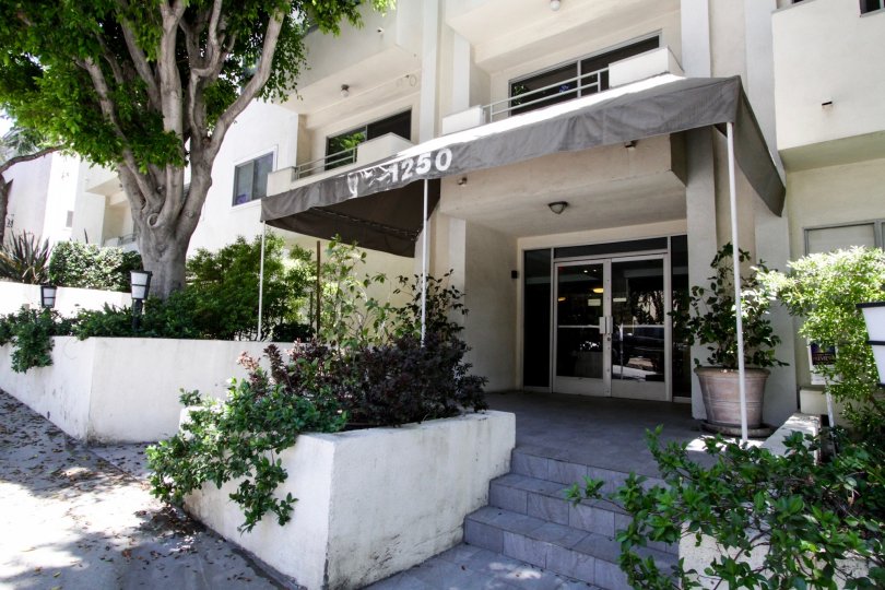 The address written above the entrance into Kings Fountain Manor in West Hollywood